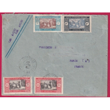LETTRE AVION DAKAR AVION SENEGAL POUR PARIS LIGNE AEROPOSTALE 1930 LETTRE