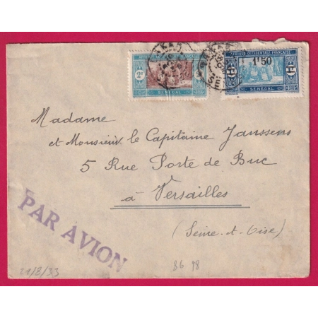 LETTRE AVION DAKAR SENEGAL POUR VERSAILLES LIGNE AEROPOSTALE 1933 LETTRE