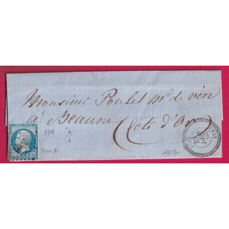 N°14B PC 3391 USSY CALVADOS CAD TYPE 22 POUR BEAUNE COTE D'OR INDICE 12 LETTRE