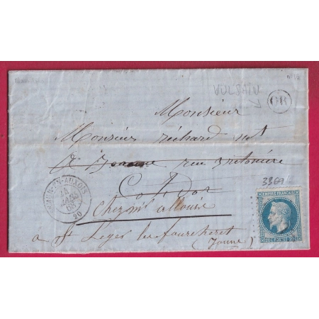 N°29 GC 3369 SEMUR EN AUXOIS COTE D'OR OR VULSAIN REEXPEDIE ST. LEGER YONNE LETTRE