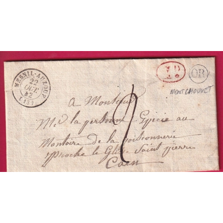 CAD TYPE 15 LE MESNIL AUZOUF CALVADOS OR MONTCHOUVET DECIME RURAL POUR CAEN LETTRE