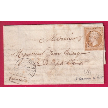 N°13 PC 656 CAUMONT CALVADOS OR ST GERMAIN LE PETIT POUR SEPT VENTS LETTRE