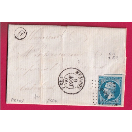 N°14 PC 1990 MEZIDON CALVADOS BOITE RURALE F PERCY POUR BAYEUX LETTRE
