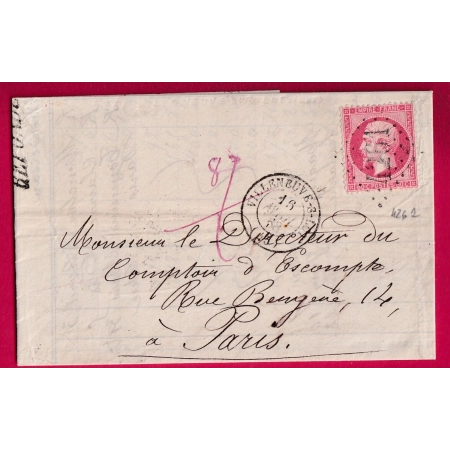 N°24 GC 4261 VILLENEUVE SUR LOT ET GARONNE POUR PARIS LETTRE