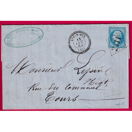 N°22 GC 2111 LUC SUR MER CAD TYPE 22 POUR TOURS INDRE ET LOIRE INDICE 13 LETTRE