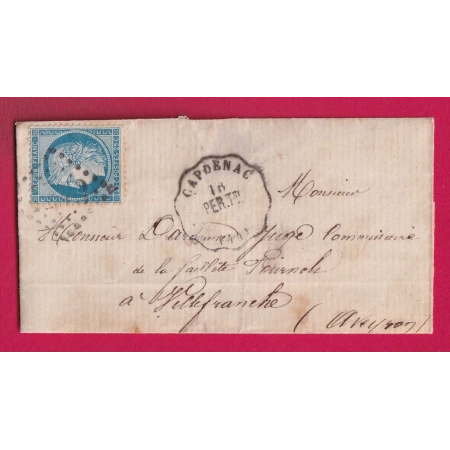 N°60 CONVOYEUR STATION CAPDENAC LOT POUR VILLEFRANCHE AVEYRON LETTRE