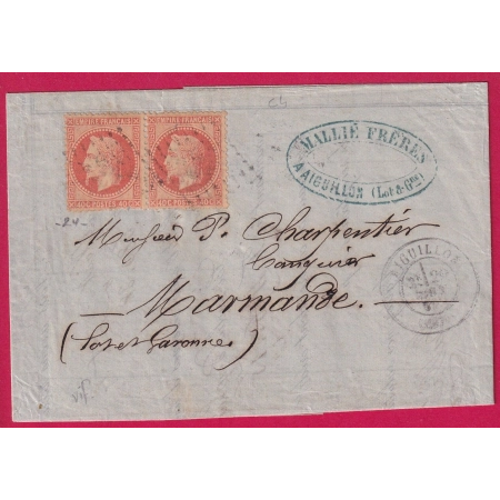 N°31 PAIRE GC 12 AIGUILLON LOT ET GARONNE POUR MARMANDE LETTRE