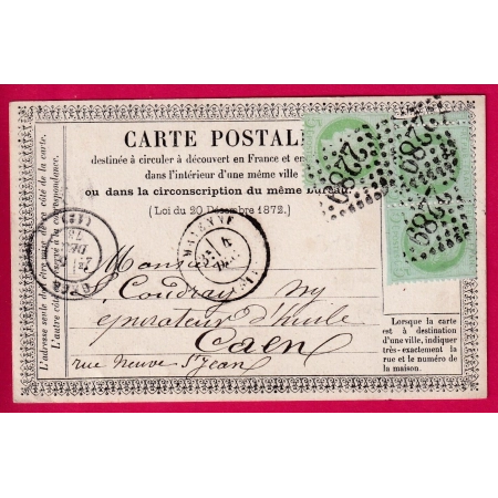 N°53 X3 GC 2289 MAYENNE CARTE PRECURSEUR POUR CAEN LETTRE