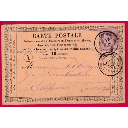 N°54 CAD VILLEFRANCHE DE ROUERGUE CALVADOS BOITE RURALE I MORLHON LE HAUT CARTE PRECURSEUR LOCALE LETTRE