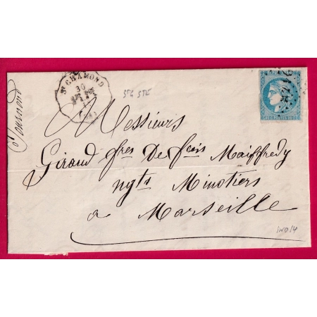 N°46B CONVOYEUR STATION ST CHAMOND LOIRE LIGNE STG STE POUR MARSEILLE INDICE 14 LETTRE COVER