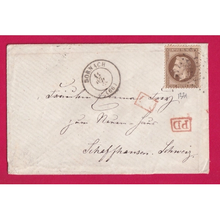 N°30 GC 1331 DORNACH HAUT RHIN POUR SCHAFFHAUSEN SUISSE LETTRE