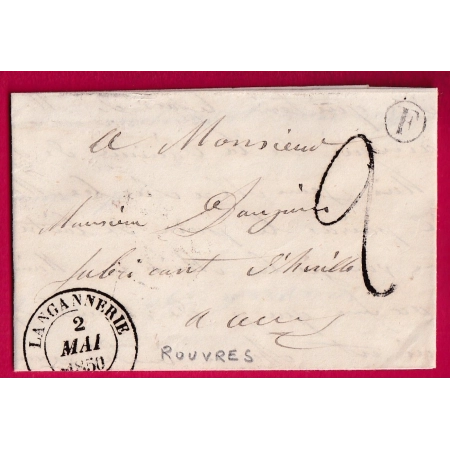 CAD TYPE 14 LANGANNERIE CALVADOS BOITE RURALE F ROUVRES POUR CAEN LETTRE