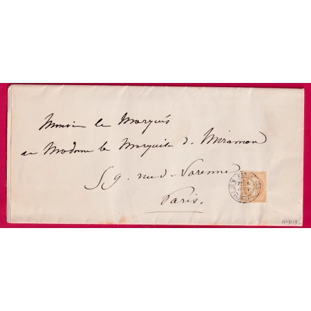 N°21 CAD PARIS R DU FAUBG ST HONORE POUR PARIS RARE INDICE 17 FAIRE PART MARIAGE CHATEAU DE REMICOURT MEURTHE ET MOSELLE