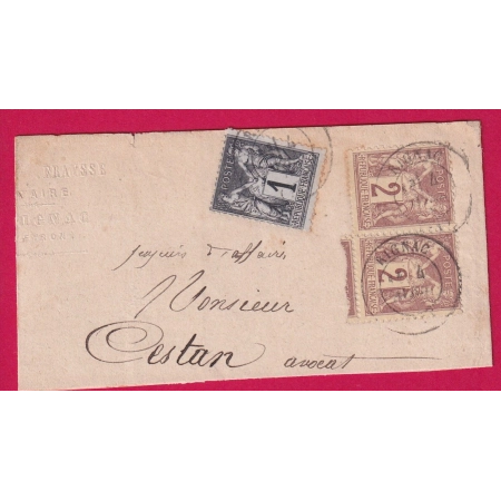 N°83 85 PAIRE RIGNAC AVEYRON POUR VILLEFRANCHE DE ROUERGUE LETTRE