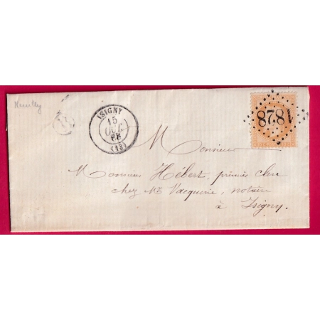 N°28 GC 1828 ISIGNY CALVADOS BOITE RURALE B NEUILLY POUR ISIGNY LETTRE