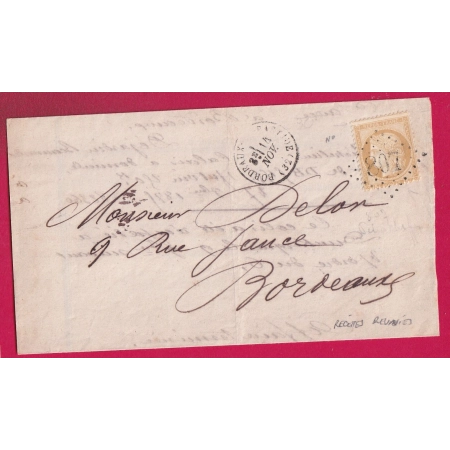 N°59 GC 807 BORDEAUX LA BASTIDE POUR BORDEAUX RECETTES REUNIES LETTRE