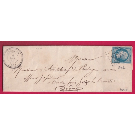 N°22 GC 542 BOUGLON CAD TYPE 22 LOT ET GARONNE POUR SUZE LA ROUSSE DROME INDICE 10 LETTRE