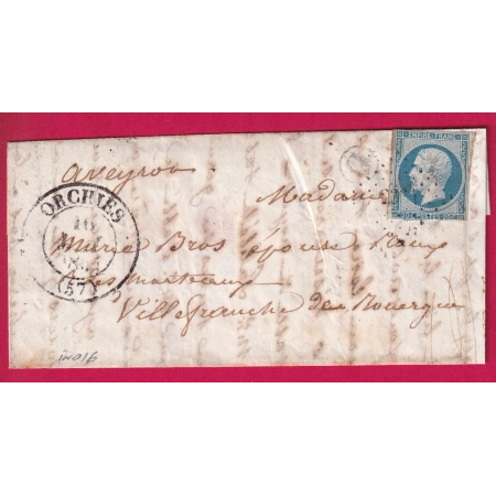 N°14 PC 2334 ORCHIES NORD CAD TYPE 13 BOITE RURALE D A IDENTIFIER POUR VILLEFRANCHE AVEYRON INDICE 16 LETTRE COVER
