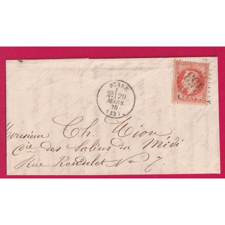 N°31 GC 453 BERRE BOUCHES DU RHONE POUR MONTPELLIER LETTRE COVER