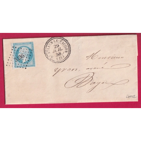 N°14 PC 3136 ST JULIEN LE FAUCON CALVADOS CAD TYPE 22 POUR BAYEUX INDICE 12 LETTRE