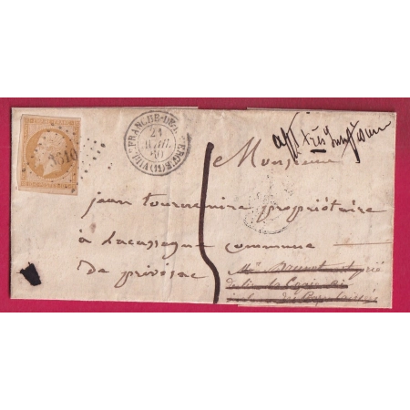 N°13 PC 3610 VILLEFRANCHE AVEYRON TAXE 5 MANUSCRIT AFFT TRES INSUFFISANT POUR PRIVESAC AVEYRON LETTRE