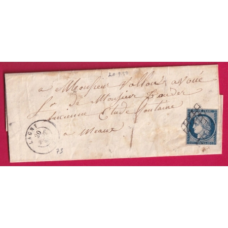 N°4 GRILLE LAGNY SEINE ET MARNE POUR MEAUX 1850 LETTRE