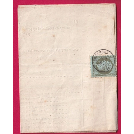 N°19 CAD TYPE 15 ARGENCES CALVADOS 1865 TB SANS BANDE LETTRE