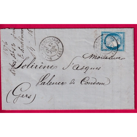 N°60 CAD TYPE 17 MONSEMPRON LIBOS LOT ET GARONNE POUR CONDOM GERS LETTRE