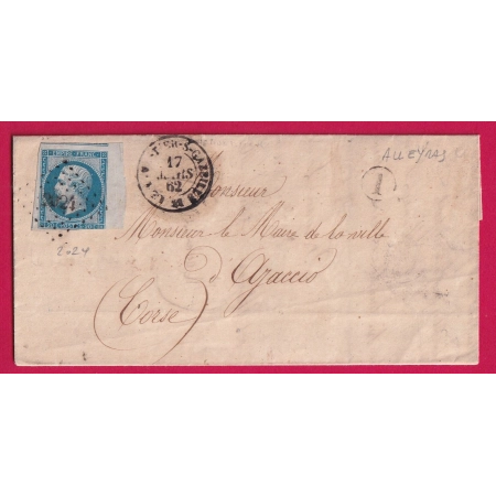 N°14 BDF PC 2024 LE MONASTIER SUR GAZEILLE HAUTE LOIRE BOITE RURALE I ALLEYRAS POUR AJACCIO CORSE LETTRE