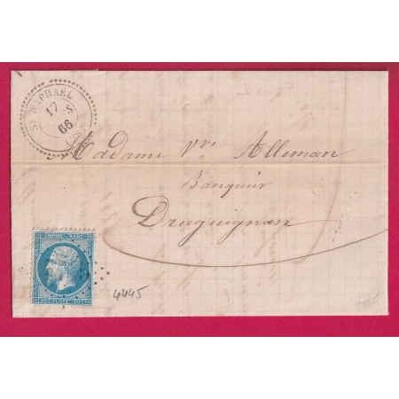 N°22 GC 4445 ST RAPHAEL VAR CAD TYPE 22 POUR DRAGUIGNAN LETTRE COVER