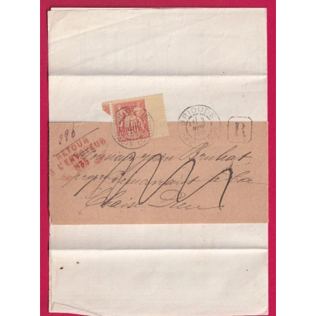 N°94 BRIOUDE HAUTE LOIRE RECOMMANDE RETOUR ENVOYEUR 835 LA CHAISE DIEU LETTRE