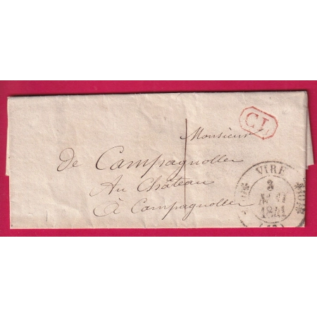 CAD TYPE 11 VIRE CALVADOS CL ROUGE TAXE LOCALE 1 CAD TYPE 11 VIRE EN ARRIVE POUR CAMPAGNOLLES LETTRE