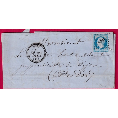 N°14 PC 3391 USSY CALVADOS CAD TYPE 22 POUR DIJON COTE D'OR INDICE 12 LETTRE COVER