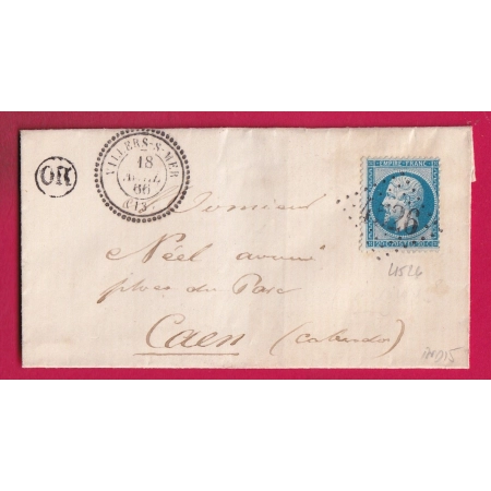 N°22 GC 4526 VILLERS SUR MER INDICE 15 CAD TYPE 22 POUR CAEN CALVADOS INDICE 15 LETTRE COVER