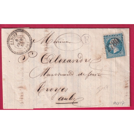 N°22 GC 2780 PANCEY HAUTE MARNE F PAROY SUR SAULX POUR TROYES AUBE INDICE 17 LETTRE