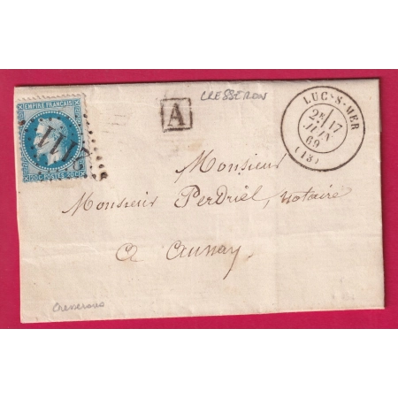 N°29 GC 2111 LUC SUR MER CALVADOS BOITE URBAINE A IDENTIFIEE CRESSERONS POUR AUNAY LETTRE