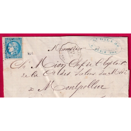 N°46B CONVOYEUR STATION ALAIS ALES GARD POUR MONTPELLIER LETTRE