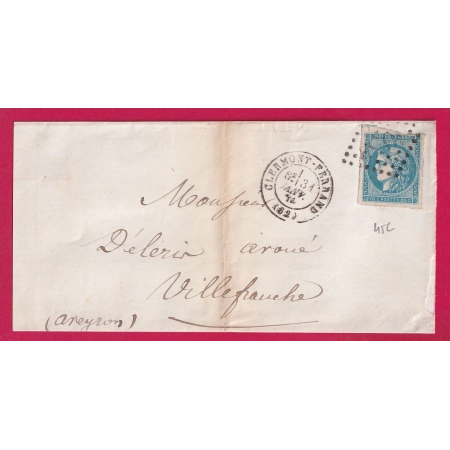 N°45C BELLE COULEUR TIRANT SUR OUTREMER GC CLERMONT FERRAND PY DE DOME VILLEFRANCHE AVEYRON LETTRE