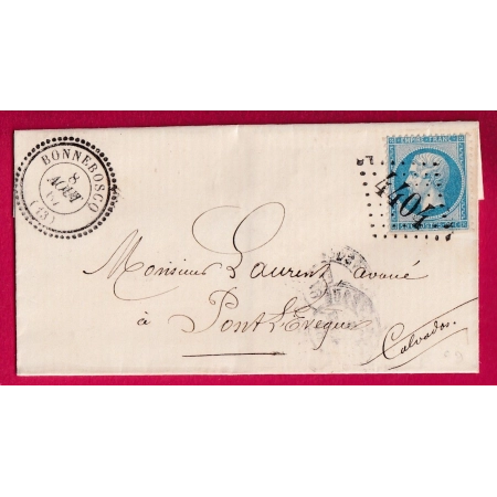 N°22 GC 4404 BONNEBOSCQ CALVADOS CAD TYPE 22 POUR PONT L'EVEQUE LETTRE