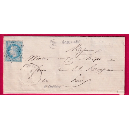 RARE COMBINAISON OR BREUILLET + CONVOYEUR STATION ST CHERON SEINE INFERIEURE ETOILE EVIDEE PARIS LETTRE