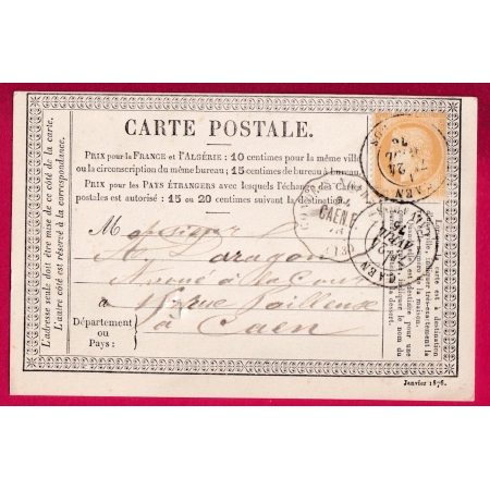 N°55 CONVOYEUR STATION CONDE SUR NOIREAU CALVADOS POUR CAEN CARTE PRECURSEUR LETTRE