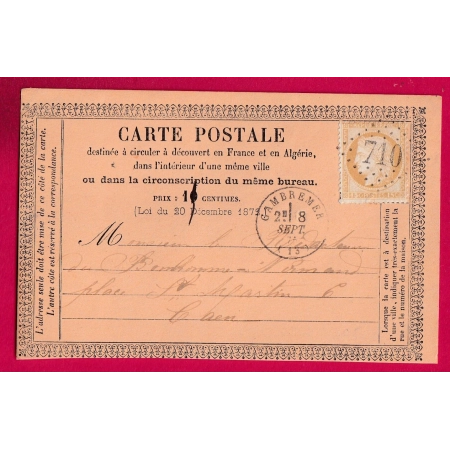 N°55 GC 710 CAMBREMER CALVADOS CAD TYPE 16 POUR CAEN CARTE PRECURSEUR LETTRE