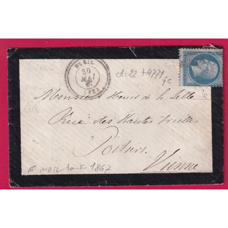 N°22 GC 4771 NUEIL MAINE ET LOIRE POUR POITIERS VIENNE INDICE 12 LETTRE