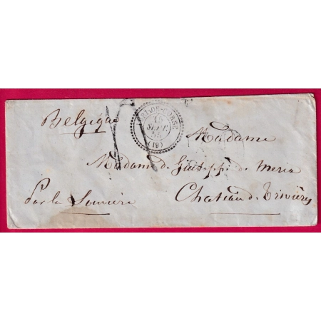 CAD TYPE 22 LURI DE CORSE POUR LOUVIERES BELGIQUE TAXE TAMPON 4 LETTRE
