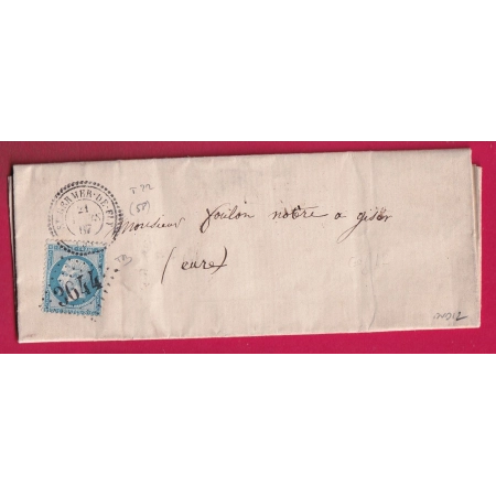 N°22 GC 3644 ST GERMER DE FLY OISE CAD TYPE 22 POUR GISOR EURE INDICE 12 LETTRE