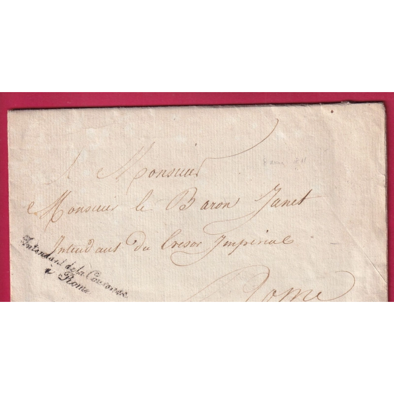 FRANCHISE INTENDANT DE LA COURONNE ROME EMPIRE FRANCAIS 1811 ITALIE ITALIA LETTRE