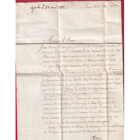 FRANCHISE INTENDANT DE LA COURONNE ROME EMPIRE FRANCAIS 1811 ITALIE ITALIA LETTRE