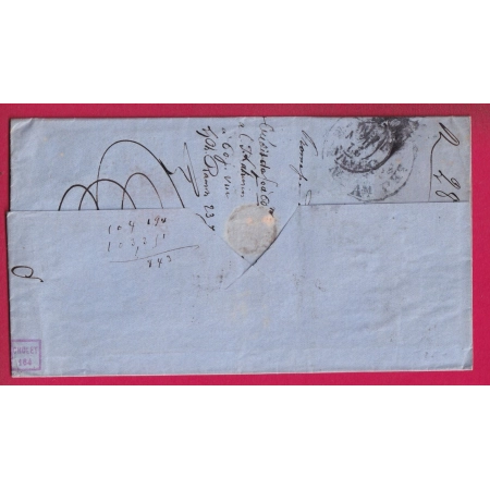 LETTRE DE CUBA HABANA 1866 TAXE 24 TAMPON + TAXE ECHANGE 38 VIA NEW YORK USA POUR PARIS LETTRE