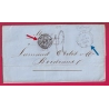 ST PIERRE MARTINIQUE TAXE TAMPON 12 VOIE ANGLAISE 1859 POUR BORDEAUX LETTRE