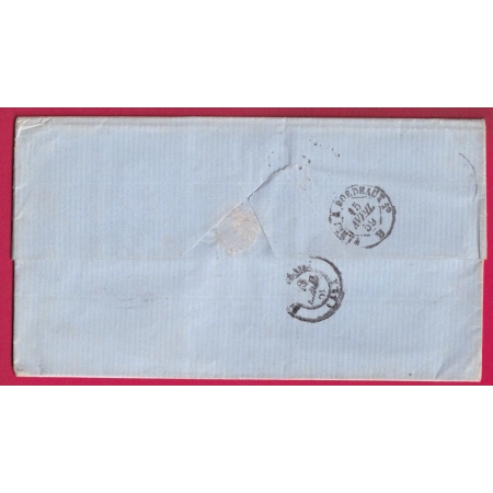 ST PIERRE MARTINIQUE TAXE TAMPON 12 VOIE ANGLAISE 1859 POUR BORDEAUX LETTRE